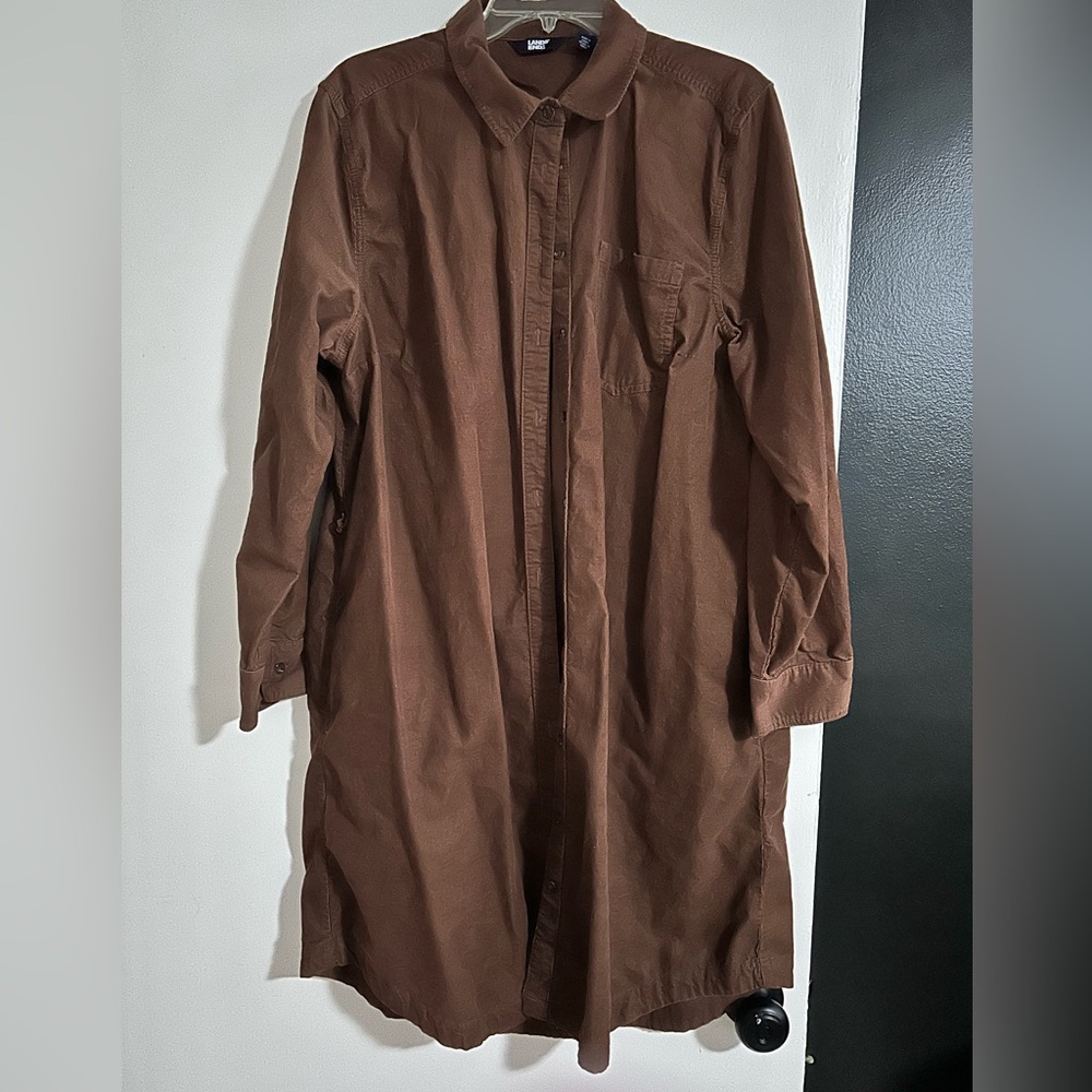 Lands End button down corduroy dress